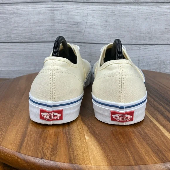 Vans Authentic Lace Up Classic Shoes Antique Off White Men’s Sneaker Size 10.5 - Picture 6 of 11